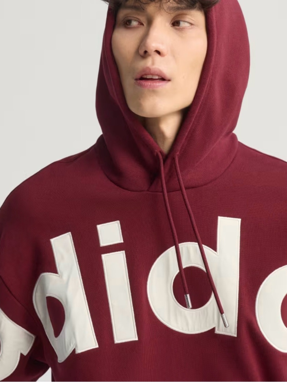 adidas Maroon Hoodie with White Logo